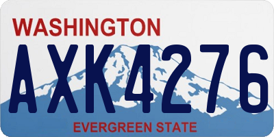 WA license plate AXK4276