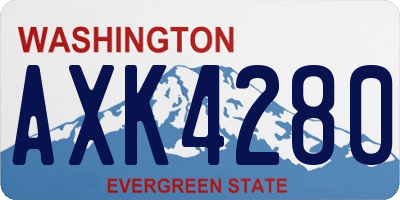 WA license plate AXK4280