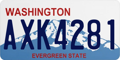 WA license plate AXK4281