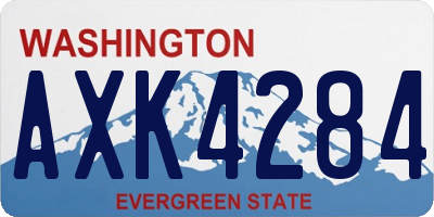 WA license plate AXK4284