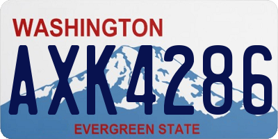WA license plate AXK4286