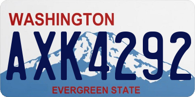 WA license plate AXK4292