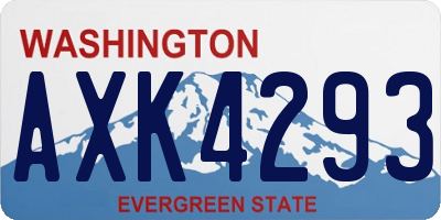 WA license plate AXK4293