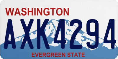WA license plate AXK4294