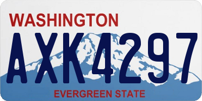 WA license plate AXK4297