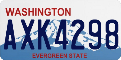 WA license plate AXK4298