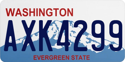 WA license plate AXK4299