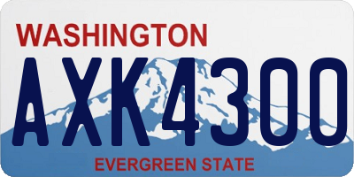 WA license plate AXK4300