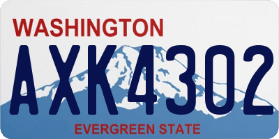 WA license plate AXK4302