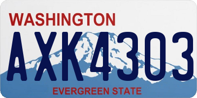 WA license plate AXK4303