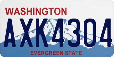 WA license plate AXK4304