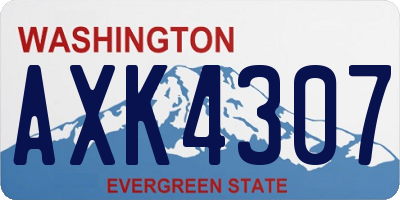 WA license plate AXK4307