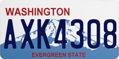WA license plate AXK4308