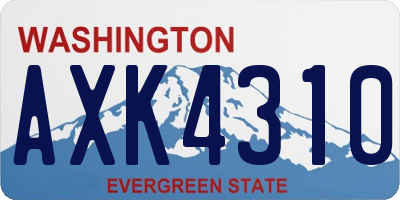 WA license plate AXK4310