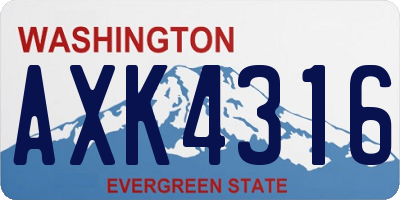 WA license plate AXK4316