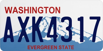 WA license plate AXK4317