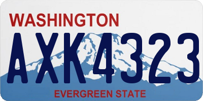 WA license plate AXK4323