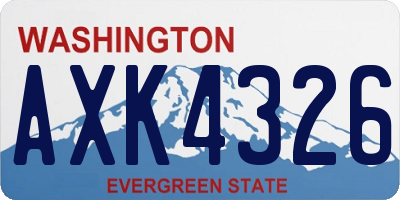 WA license plate AXK4326