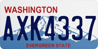 WA license plate AXK4337