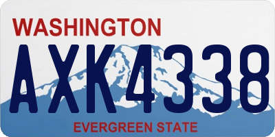 WA license plate AXK4338