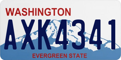 WA license plate AXK4341