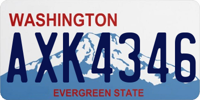 WA license plate AXK4346