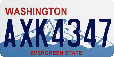WA license plate AXK4347