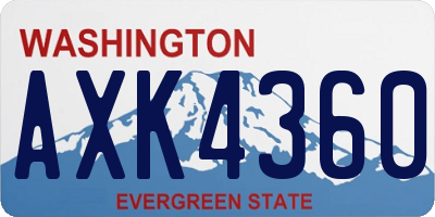 WA license plate AXK4360