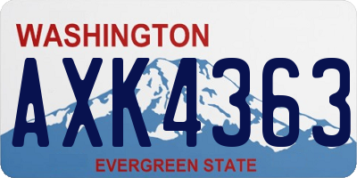 WA license plate AXK4363