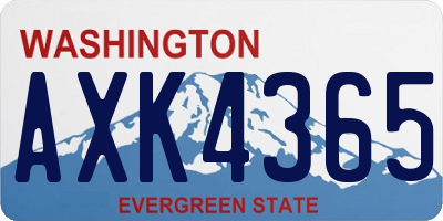 WA license plate AXK4365