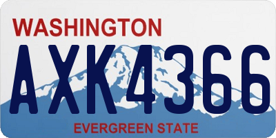 WA license plate AXK4366