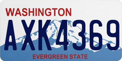 WA license plate AXK4369