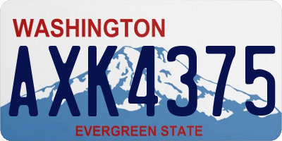 WA license plate AXK4375