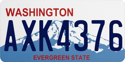 WA license plate AXK4376