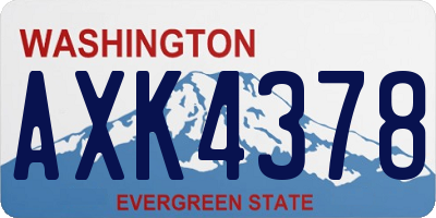 WA license plate AXK4378