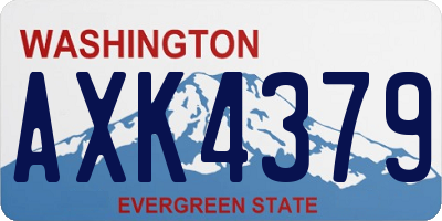 WA license plate AXK4379