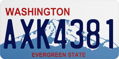 WA license plate AXK4381