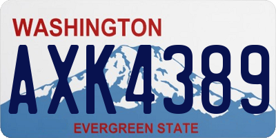 WA license plate AXK4389