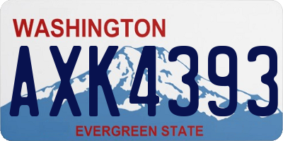WA license plate AXK4393