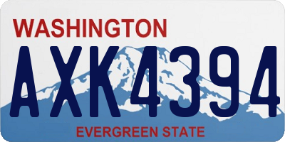 WA license plate AXK4394