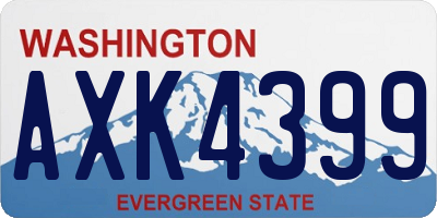 WA license plate AXK4399