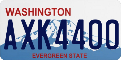 WA license plate AXK4400