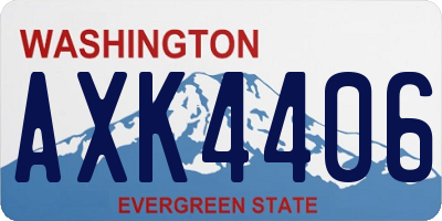 WA license plate AXK4406