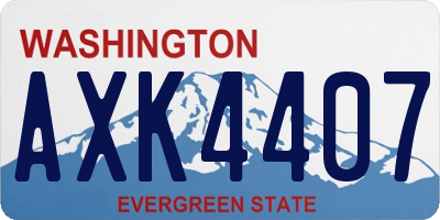 WA license plate AXK4407