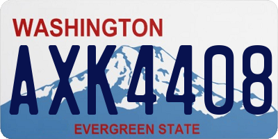 WA license plate AXK4408