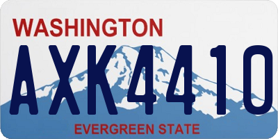 WA license plate AXK4410