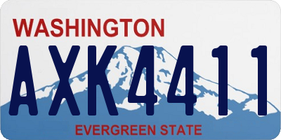 WA license plate AXK4411