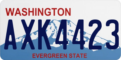 WA license plate AXK4423