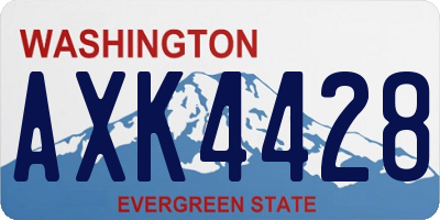 WA license plate AXK4428