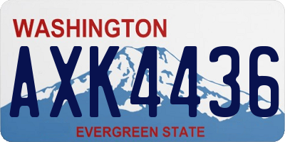 WA license plate AXK4436